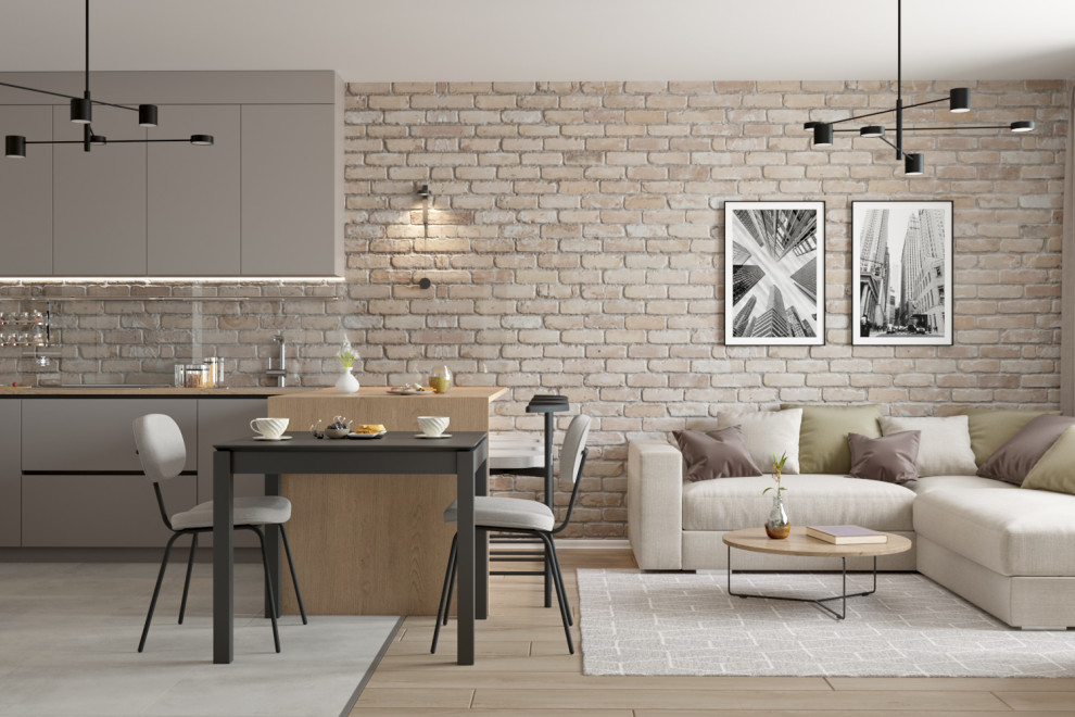 Кухня-гостиная в скандинавском стиле