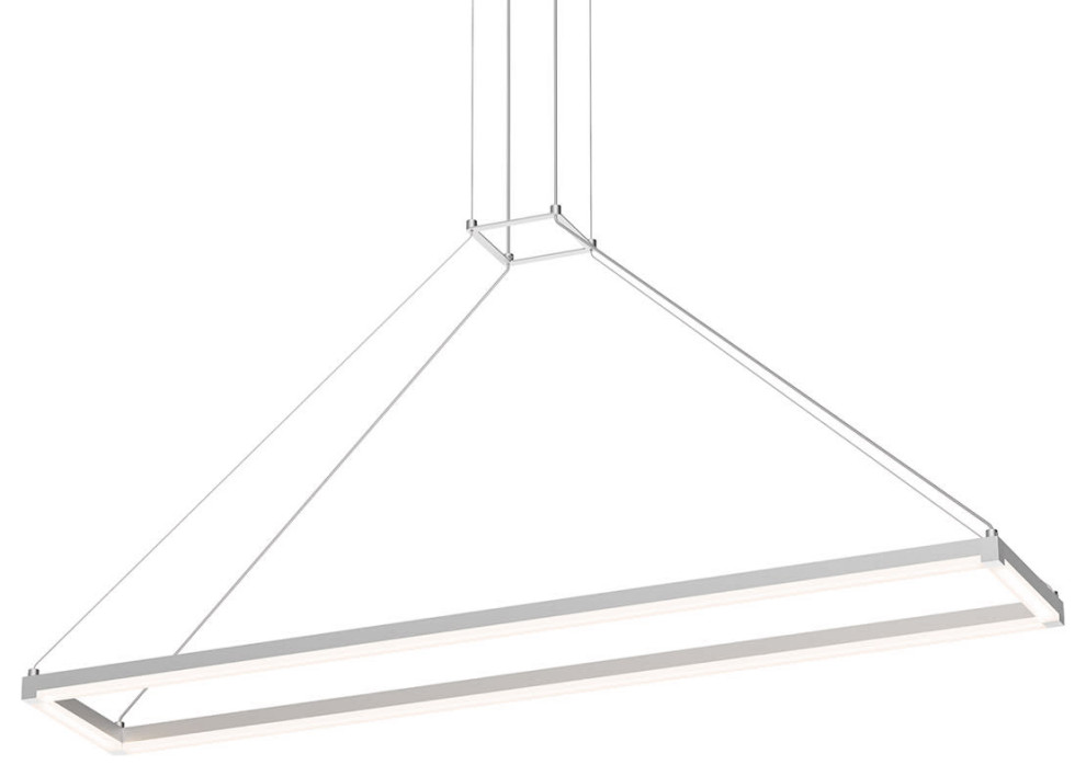 Sonneman 2789 Stix Rectangle 47" LED Linear Chandelier - Bright Satin Aluminum
