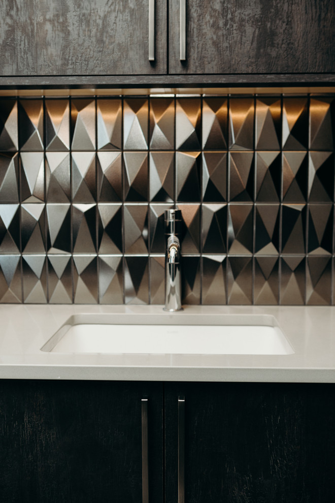 Example of a mountain style kitchen design in Denver