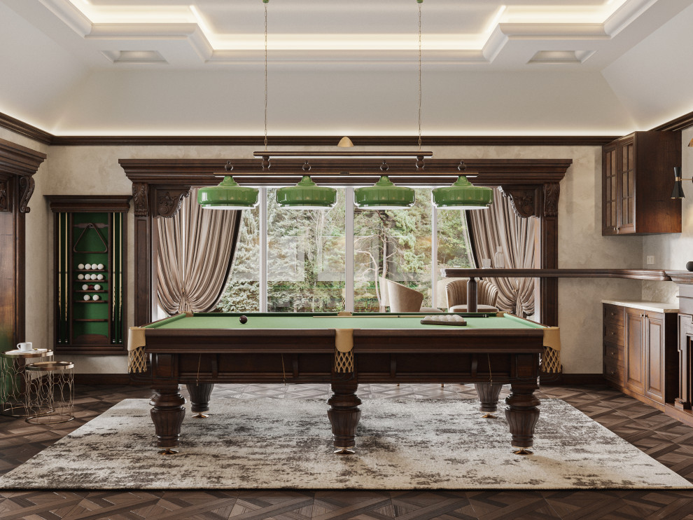 Дизайн бильярдной в частном доме