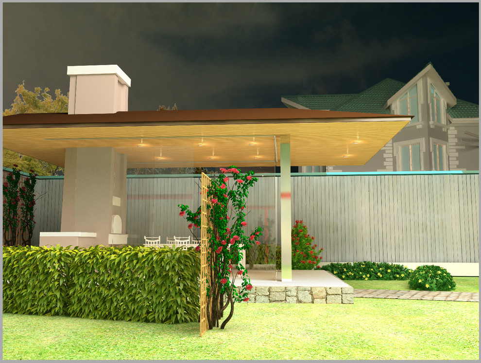 Садовый павильон с барбекю