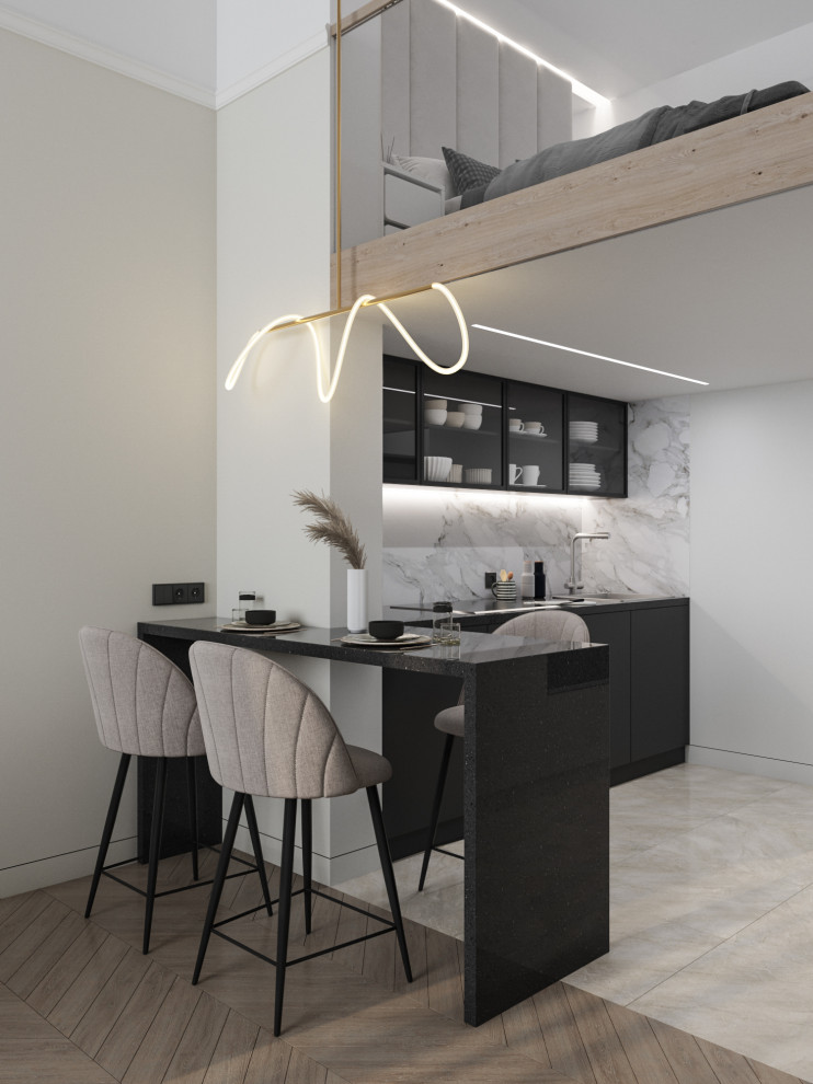 Интерьер квартиры-студии в ЖК Сосновка