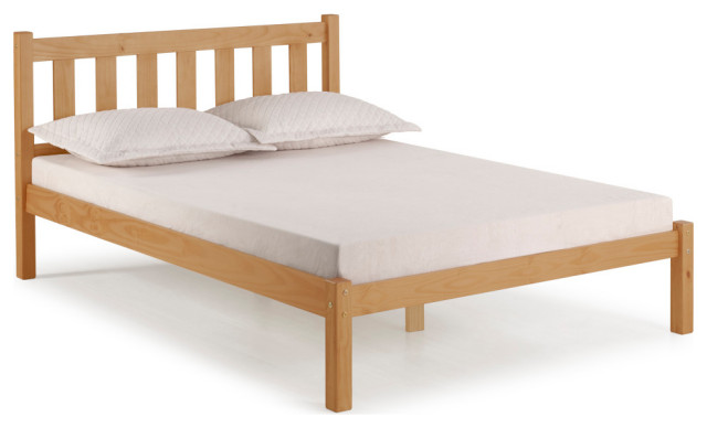 Poppy Full Wood Platform Bed, Cinnamon