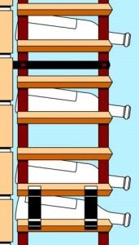 Bortex Attachex Wine Rack Wall Braces for Modular Racks, Set of 2