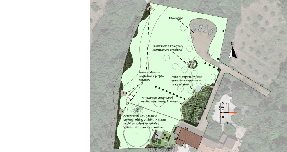 Cascina in collina con uliveto