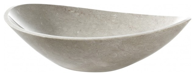 Avanity Oval Stone Vessel Gray Marble Gray