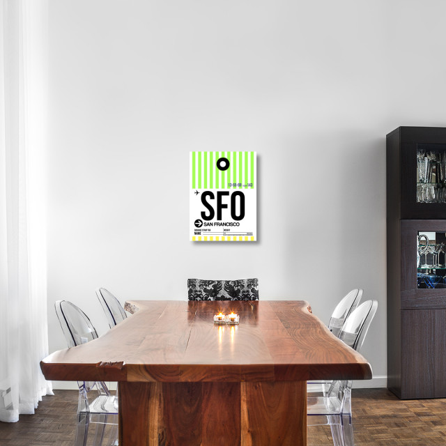 "SFO San Francisco Luggage Tag 3" Fine Art Print, 18" x 24" - Modern ...