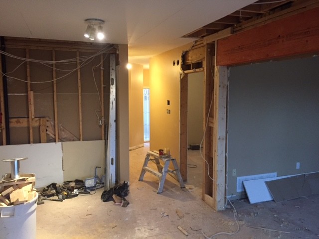 Main floor - load bearing wall removal - open concept - double sized kitchen