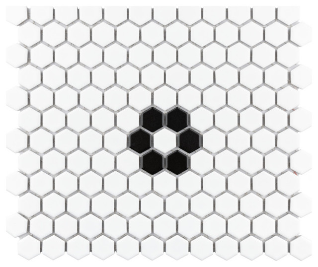 Somertile Metro Hex 10 1 4 X 11 3, 4 Inch Hexagon Floor Tile White