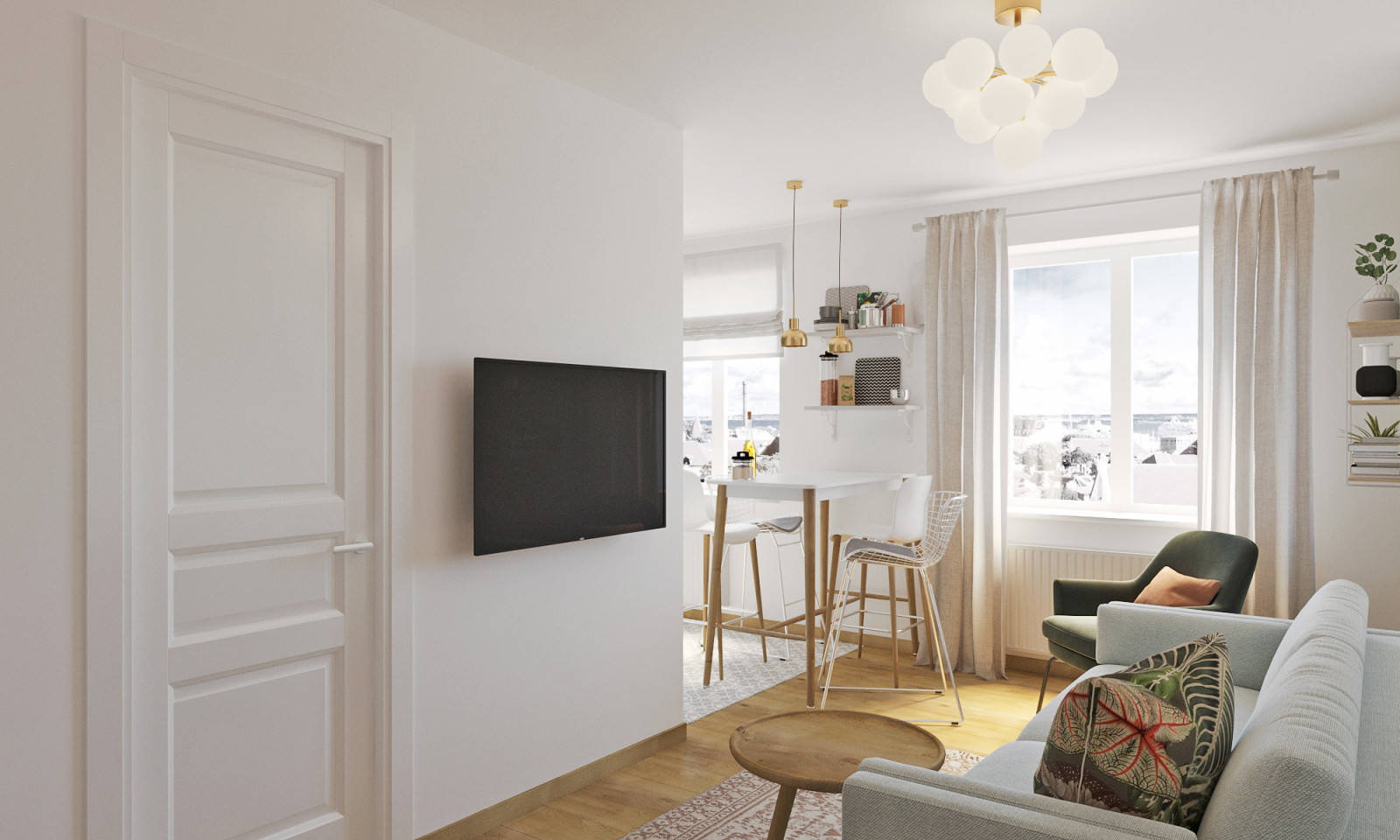 Трехкомнатные апартаменты в Таллине.