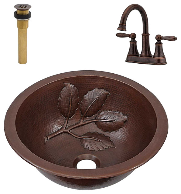 Newton Undermount/Drop-In Copper Sink Kit With Pfister Faucet and Drain