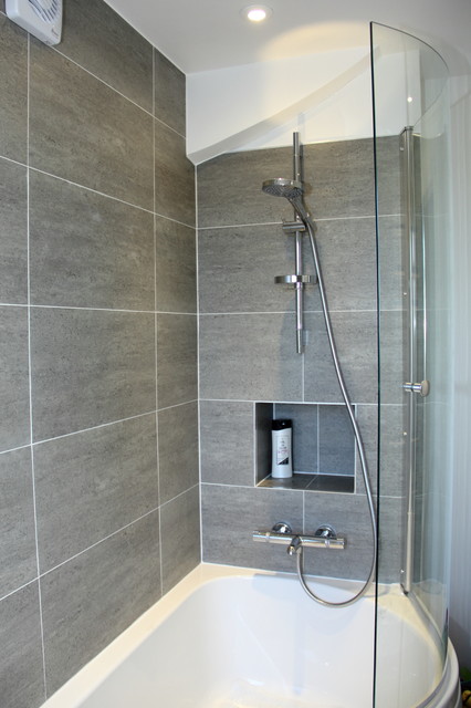 Case Study: Loft Conversion, Rayners Lane modern-bathroom