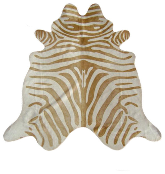 Zebra Print Cowhide Rug Contemporary Novelty Rugs by Cowhide