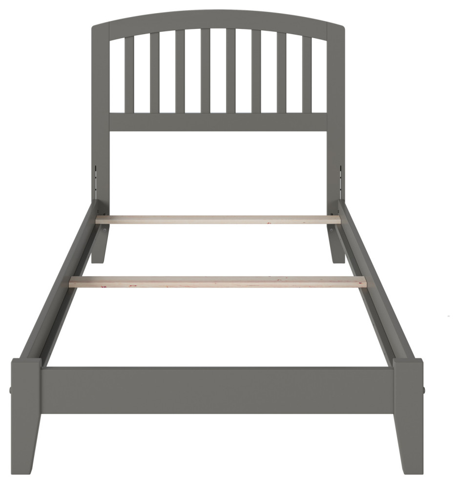 Richmond Twin Traditional Bed, Gray Craftsman Platform Beds by