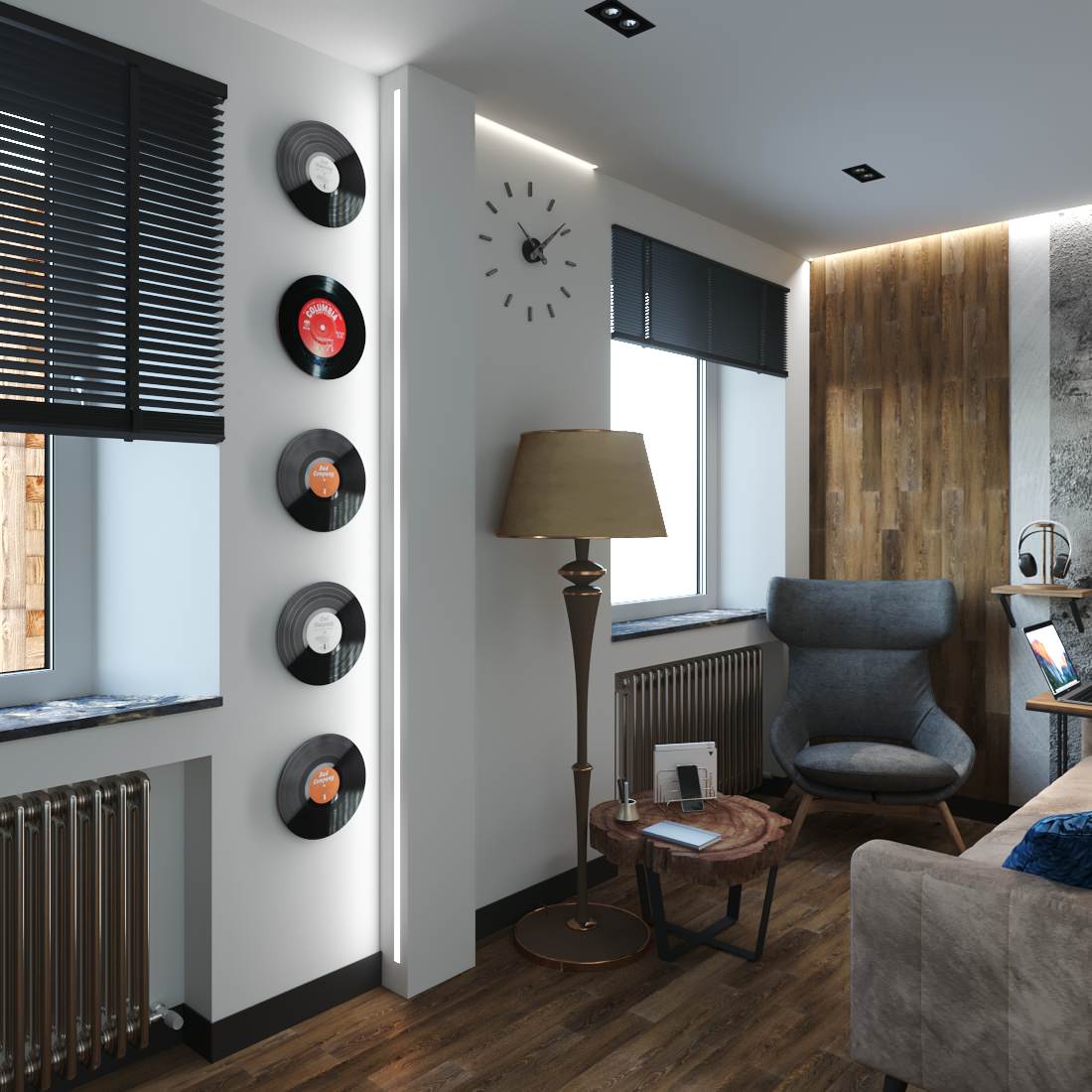 Проект комнаты для отдыха в центре города Екатеринбурга