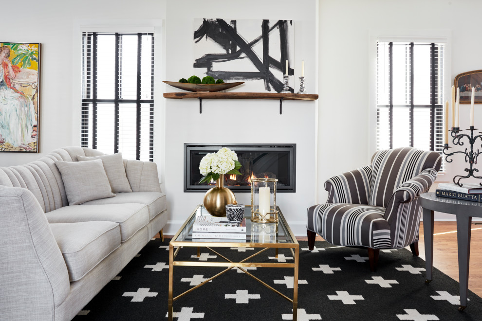 Black and White Living Room - Transitional - Living Room - Other - by