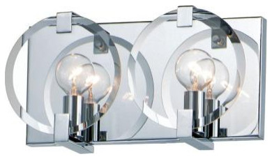 Maxim Lighting 21292CLPC Looking Glass-2 Light Wall Sconce-12.25 Inches wide by