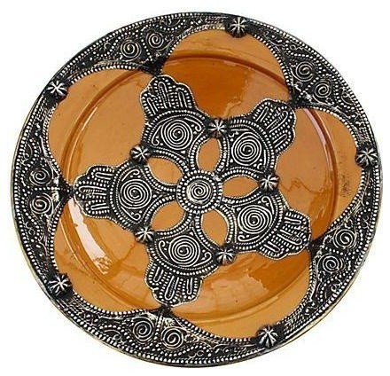 Pre-owned Mustard Moroccan Ceramic Bowl