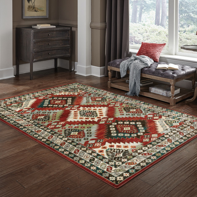 Oriental Weavers Juliette 002R3 Red/Multi 7'10"x10' Indoor Area Rug, 7