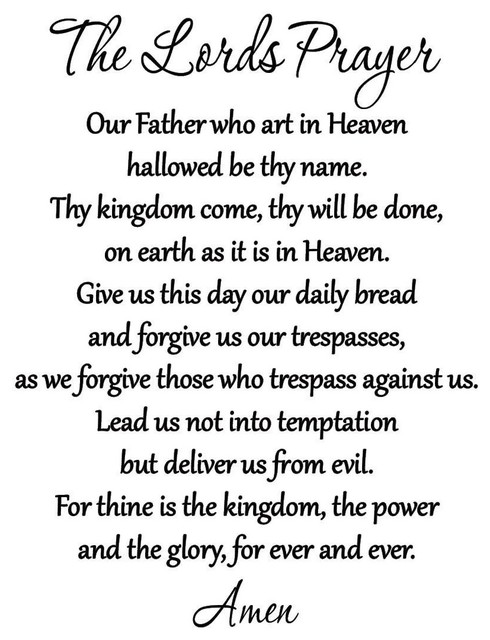 VWAQ The Lord's Prayer Bible Wall Decal Our Father Vinyl Wall Art Scripture
