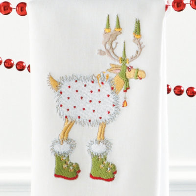 Patience Brewster Blitzen Dashaway Reindeer Tea Towel
