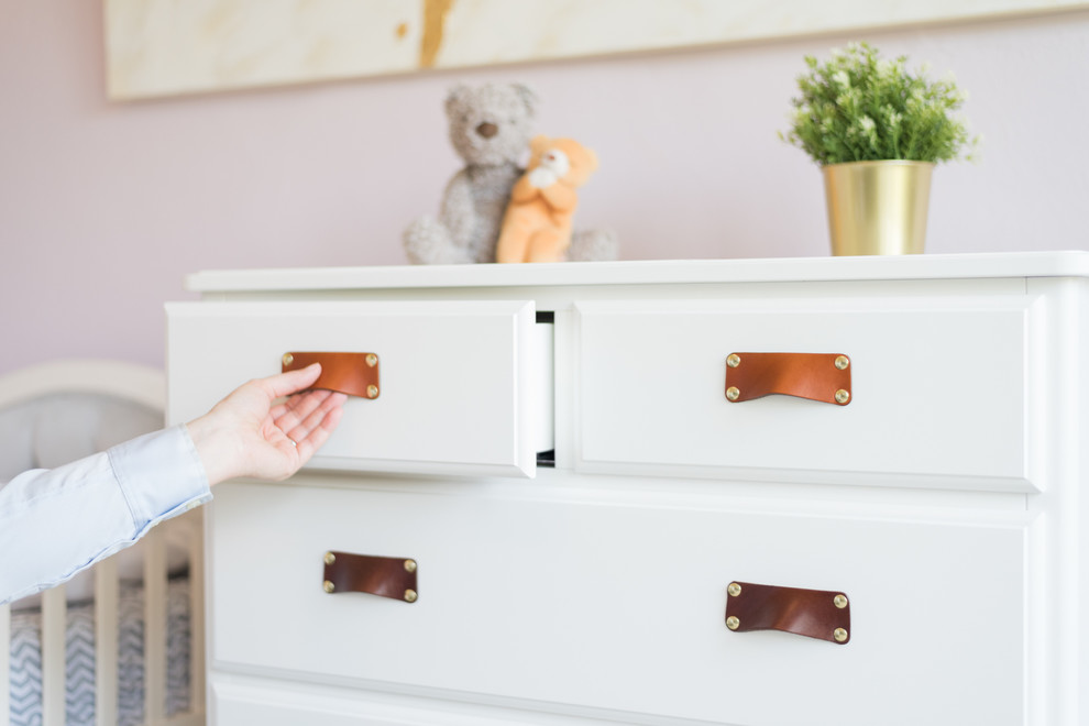 Girl S Room Remodel With Soft Natural Leather Drawer Pulls