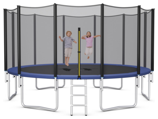8/10/12/14/15/16 Ft Outdoor Trampoline Bounce Combo W/Safety Closure Net Ladder