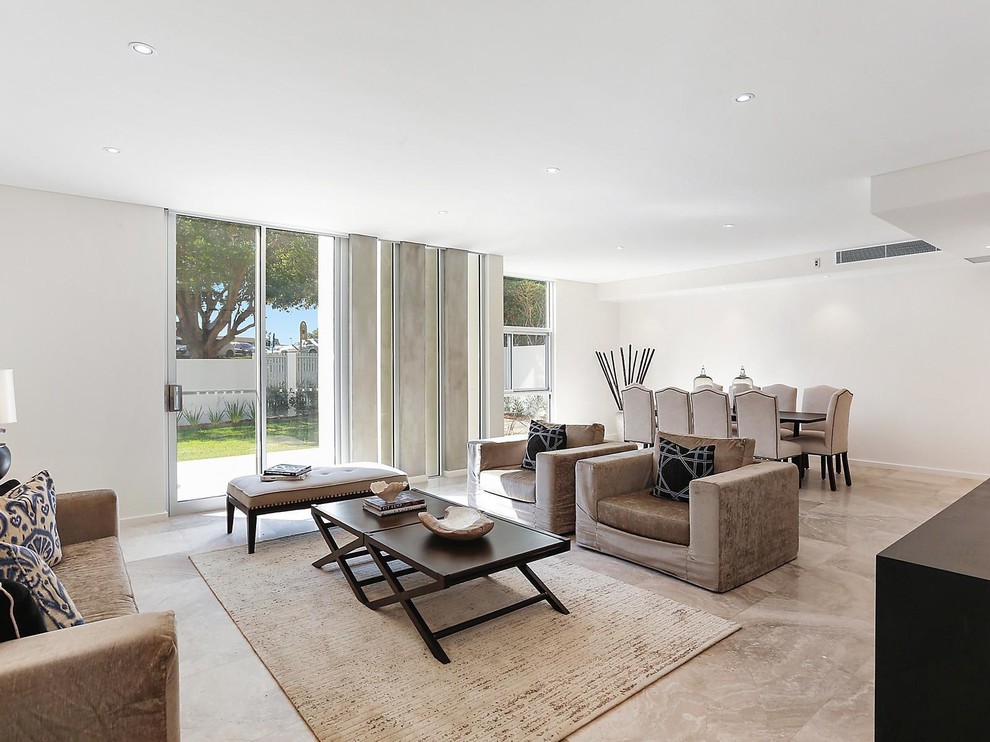 Design ideas for a contemporary living room in Sydney.