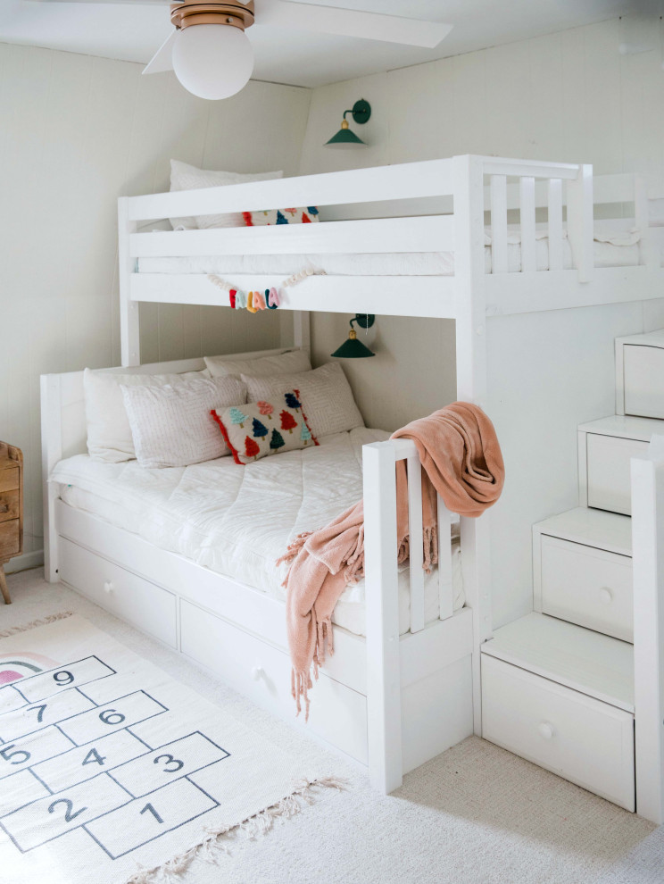 Twin over Full Bunk Bed with Staircase and Trundle Modern Kids