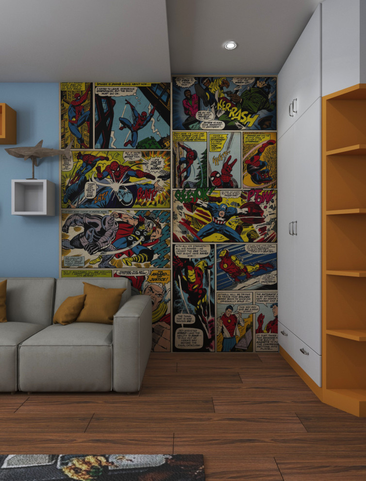 Детская комната с супергероями для юного гика