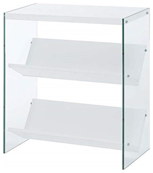 Convenience Concepts Soho Bookcase, White/Glass