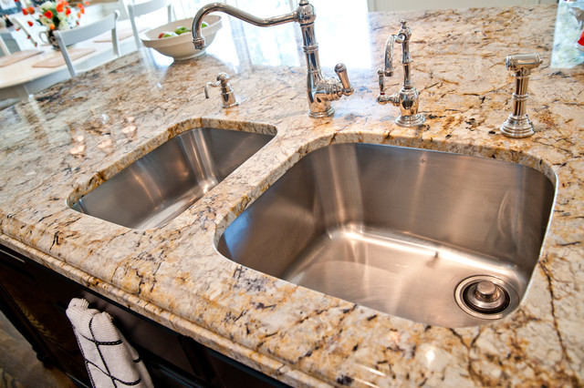 Silver And Gold Granite And Quartz Countertops Traditional