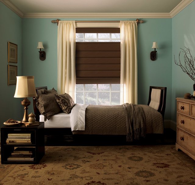 Roman Shades Contemporary Bedroom Houston by