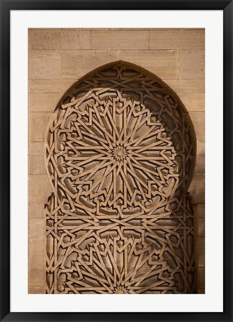 Morocco Casablanca Palace, Moorish Architecture, Black Frame, Art Print, 30"x41"