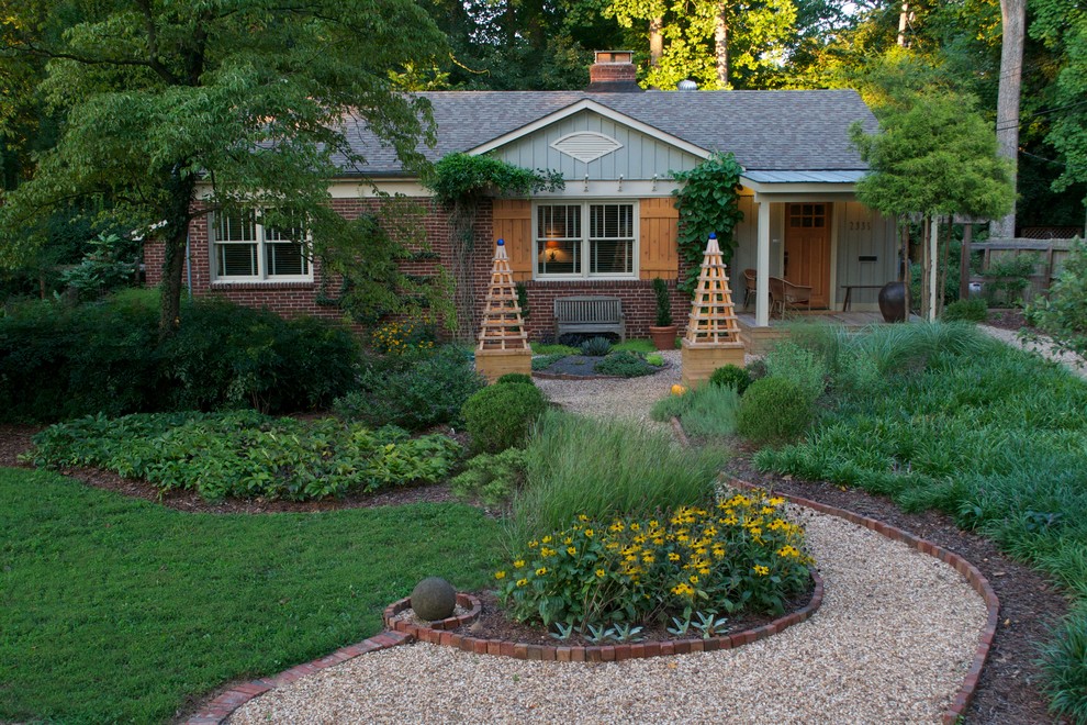 Inspiration for an eclectic front yard garden in Charlotte.