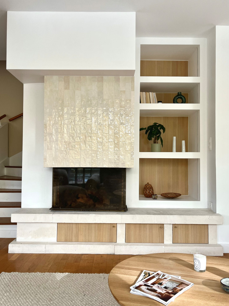 Rénovation du salon avec cheminée