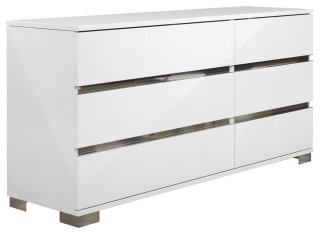 Dream White 6-Drawer Double Dresser - Contemporary - Dressers - by at