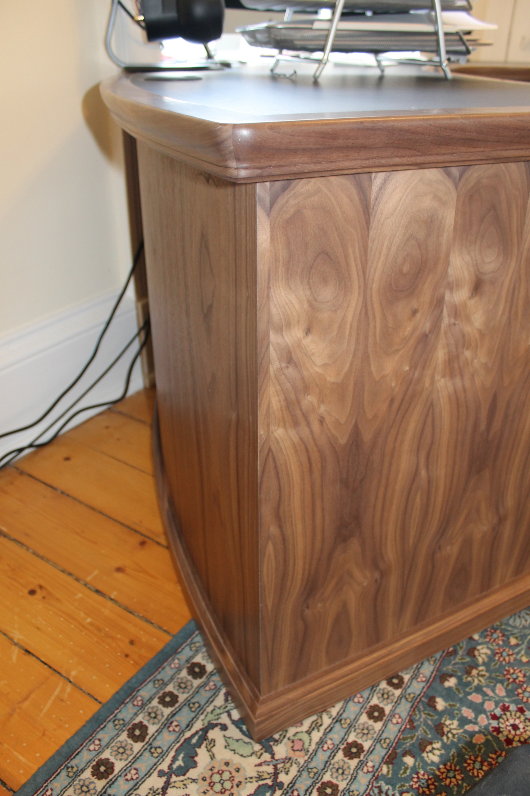 Walnut curved desk