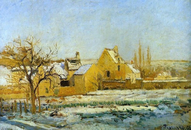 Camille Pissarro The Effect of Snow at l'Hermitage, 16"x24" Premium Archival