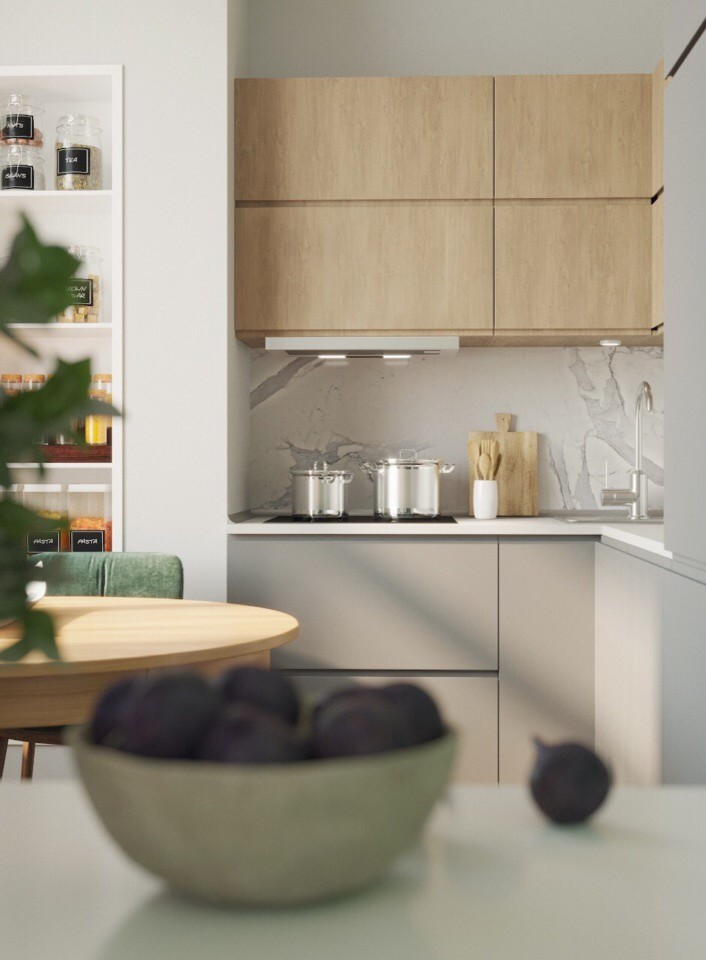 Дизайн квартиры 38м2 евродвушка в стиле ЭКО