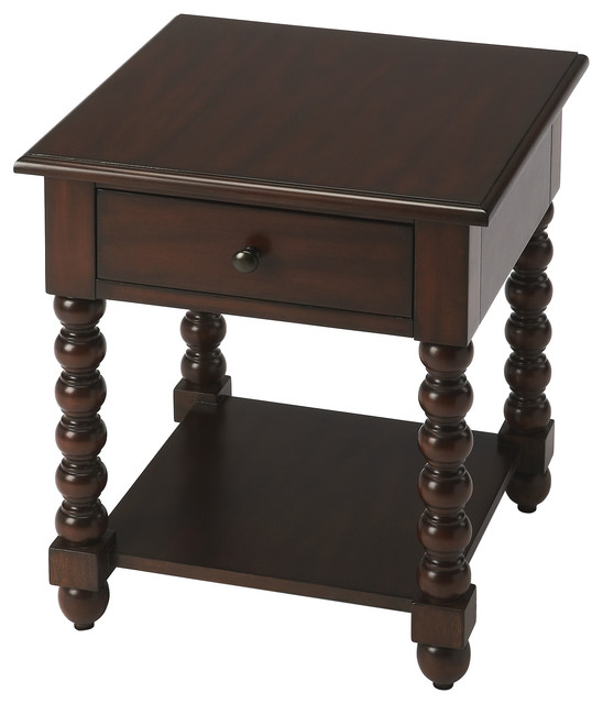 Butler Alec Plantation Cherry End Table, Dark Brown Traditional