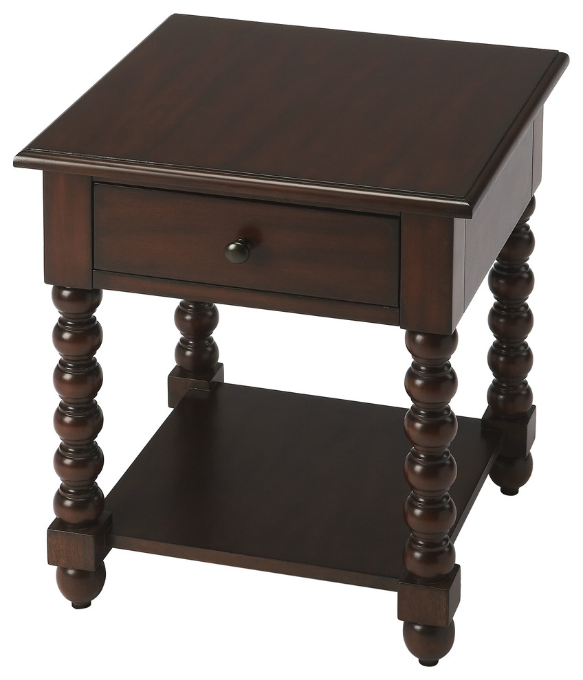 Butler Alec Plantation Cherry End Table, Dark Brown Traditional