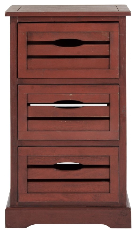 Samara 3 Drawer Cabinet - Red