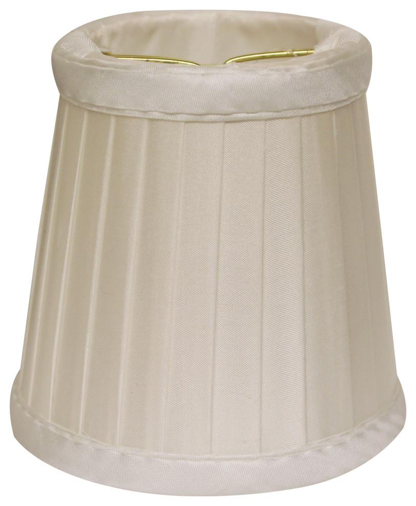 4" Slate Grey Set of 6 Slanted Pleat Chandelier Silk Lampshades