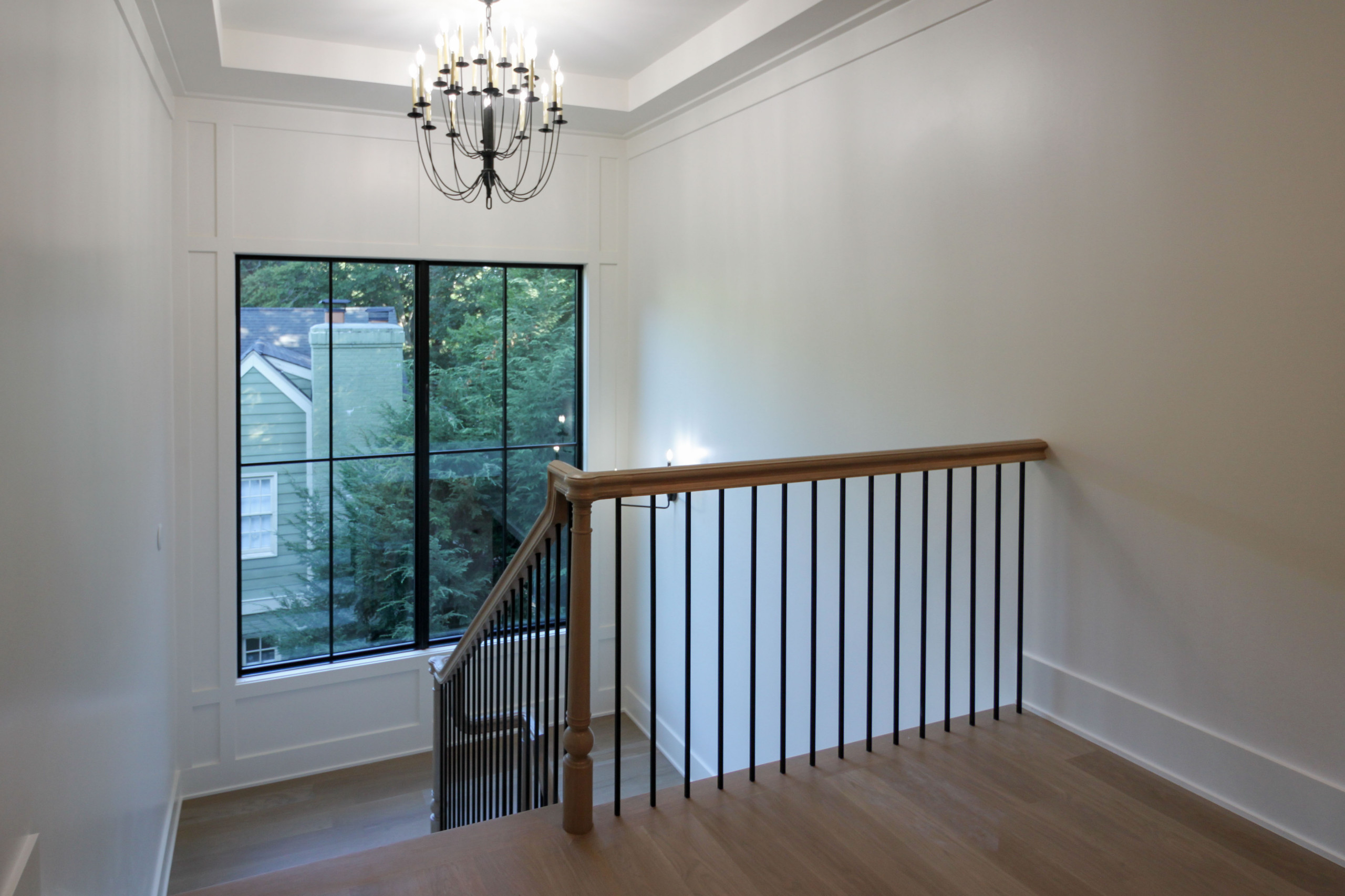 93_Captivating Light Wood Railing System with Black Spindles, Arlington VA 22207