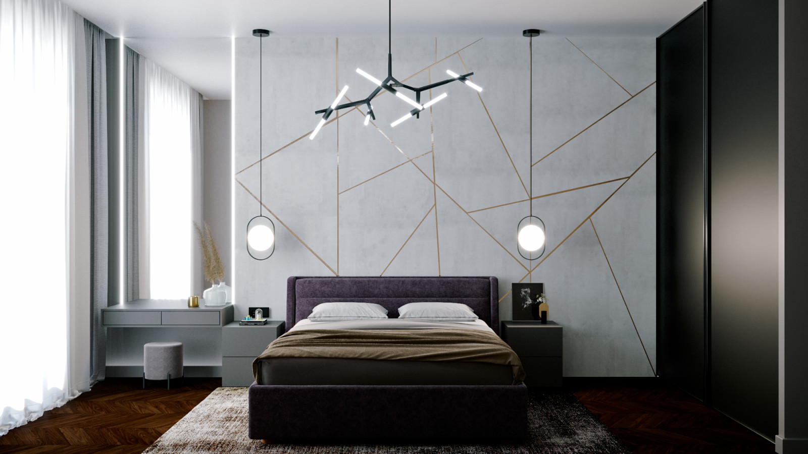 Спальня в стиле минимализм