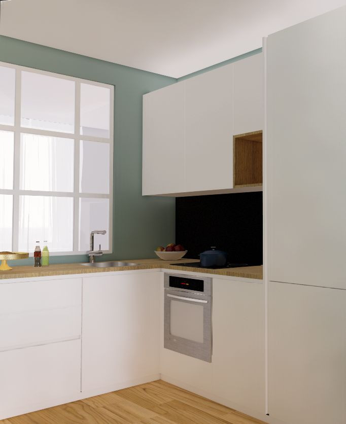 VIA ORTI | Render cucina a L