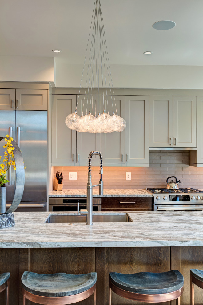 Transitional kitchen photo in Denver
