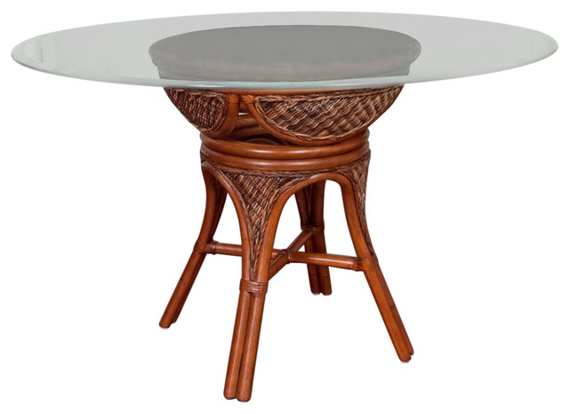 Bermuda Round Table Base Sienna Finish With 48 Tempered Bevel Glass Tropical Dining Tables By Alexander Sheridan Usa Inc Houzz Bermuda Round Table Base Sienna Finish, 48 Round Table Base