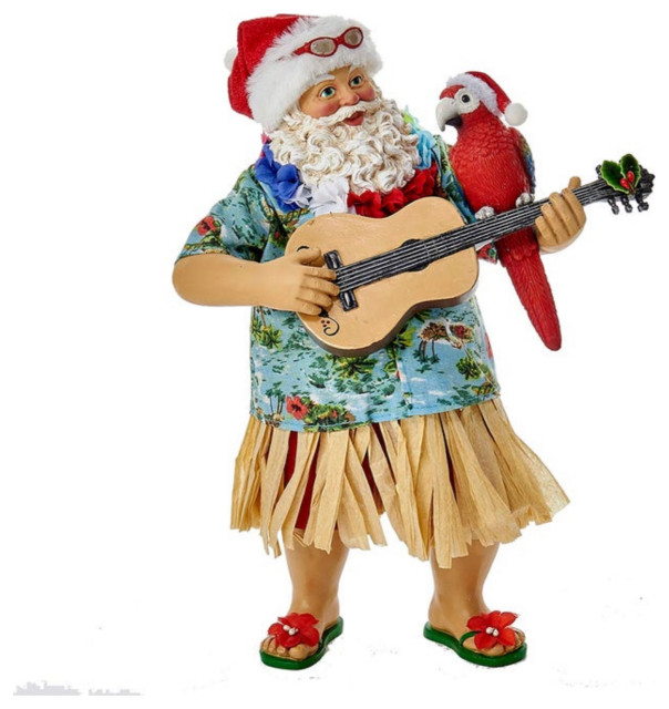 Kurt S. Adler Fabriche Collection Beach Santa, 11" Modern Holiday